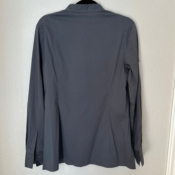 Theory Bundle of 2 Shirts, Cotton Blend, Grey/Tan Button Ups, Large - Picture 3 of 12